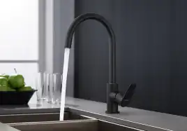 Смеситель для кухни Aquatek Бетта AQ1182MB поворотный излив, Черный матовый