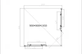 Душевой уголок Vincea Slim-N 90х90 VSS-4SN900CLB, дверь раздвижная, профиль черный, стекло прозрачное