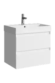Тумба с раковиной подвесная Aqwella Geometria 65 GE01652WM, с двумя ящиками, цвет белый