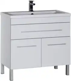 Тумба под раковину Aquanet Верона 90 белый (напольная 1 ящик 2 дверцы) 182708