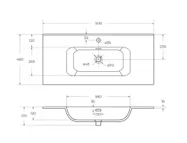 Керамическая раковина CEZARES CZR-8095-100