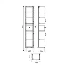 Шкаф пенал IDDIS Oxford 36 OXF36N0i97 напольный, Синий