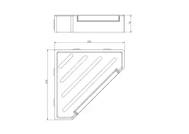 Полка для душа угловая Aquatek AQ4976CR со стеклоочистителем, Хром