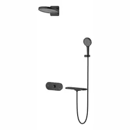 Душевая система  Vincea Futura VSFW-2F12TMB VSFW-2F12TMB  с термостатом, встраиваемая, черный матовый