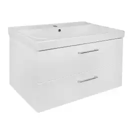 Тумба с раковиной Azario Ника 80 CS00091369, подвесная, Белая глянцевая