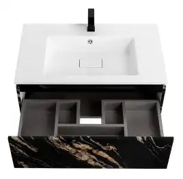 Тумба под раковину Cezares SLIDER 80 см, SLIDER-800-1C-SO-NF-P подвесная, Черный фьюжн
