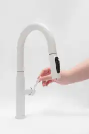 Смеситель для кухни AVS PureRiver 811-171-MW с выдвижным изливом, белый матовый