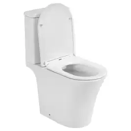 Унитаз-компакт Azario VISE AZ-1343BT напольный, безободковый, в комплекте с бачком и сиденьем микролифт, Белый глянцевый