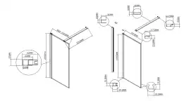 Душевая перегородка Vincea Walk in HS 100 VSW-1HS100CLG, профиль брашированное золото, стекло прозрачное
