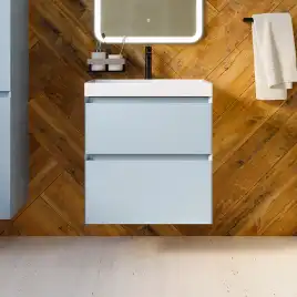 Тумба с раковиной AVS Гармония 60 платина матовая, N821-07-600PM-02-610WG