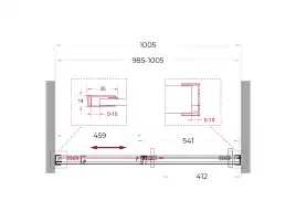 Душевая дверь BelBagno SOFT_CLOSE-1-BF-1-100-C-GM стекло прозрачное, профиль Оружейная сталь