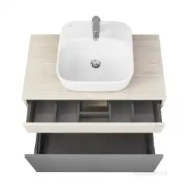 Тумба под раковину Aquaton Лофт Урбан 80 1A247601LQX60 подвесная цвет, серый графит / дуб орегон