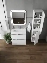 Шкаф-пенал FAURAplus Сантельмо 40 напольный, Белый глянцевый