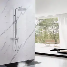 Душевая система Allen Brau Priority 5.31A10-00 для ванны с изливом, верхний и ручной душ, Хром