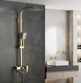 Душевая система Gappo G2407-3 с поворотным изливом, Золото глянцевое