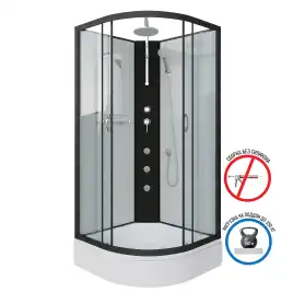 Душевая кабина Niagara Classic 90х90х240 NG-6701-14BKTG средний поддон, с гидромассажем, 67011414BKTG