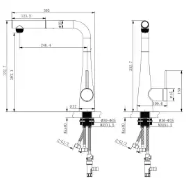 Смеситель для кухни AVS LineaPure elegant брашированное золото, 837-161-BG