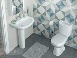 Унитаз-компакт Santek Анимо с вертикальным выпуском, стандарт- 2 реж., дюропласт, микролифт 1WH302136