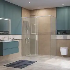 Душевой уголок BelBagno SOFT_CLOSE-1-AH-1-160/90-C-Cr стекло прозрачное, профиль Хром