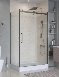 Душевой уголок BelBagno MARINO-2-AH-1-130/80-C-GM стекло прозрачное, профиль Оружейная сталь