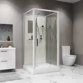 Душевая кабина Niagara Standart 100х100 ST100/15Q/BK низкий поддон, белый профиль, без крыши