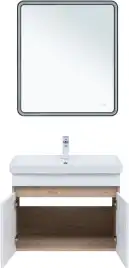 Тумба под раковину Aquanet Оптима 70 дуб светлый/белый сатин, 344800