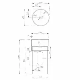 Раковина напольная ABBER KRISTALL 45х45х90 AT2701Aquamarin-H, круглая, бирюзовая