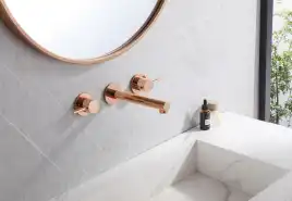 Смеситель для раковины Abber Emotion AF88121RG встраиваемый, с внутренней частью, Золото розовое