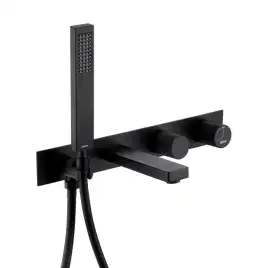 Смеситель для ванны с душем Abber Rund AF8730B встраиваемый, с внутренней частью, Черный матовый