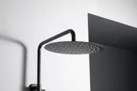 Душевая система Allen Brau Priority 5.31A10-31 для ванны с изливом, верхний и ручной душ, Черный матовый