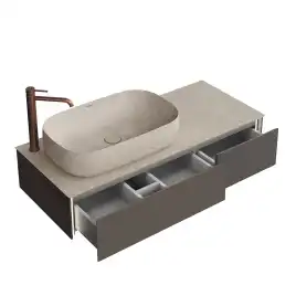 Тумба под раковину Kerama Marazzi MAGICA 120 см, MA.120.2\EGR.M подвесная, Вечерний серый матовый