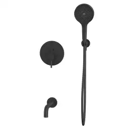 Душевая система для ванны WHITECROSS Y black YSET06TOPBL, скрытого монтажа, Черный матовый