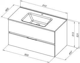 Тумба под раковину Aquanet Алвита New 90 2 ящика, белый матовый 303920