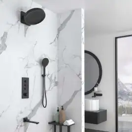 Душевая система  Vincea  VSFW-433TI3MB VSFW-433TI3MB  с термостатом, встраиваемая, черный матовый