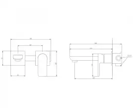Смеситель для раковины Abber Weiss Insel AF8082B встраиваемый, с внутренней частью, Черный матовый
