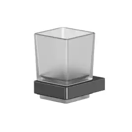 Стакан для щеток Whitecross CUBO gunmetal, CU2430GM, Оружейная сталь