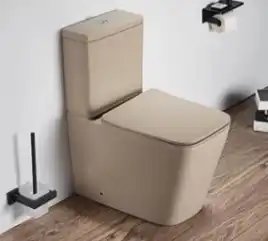 Унитаз-компакт Ceramalux 2170AXMC, безободковый, с бачком и сидением микролифт Капучино