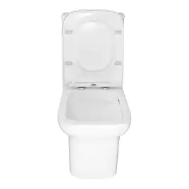 Унитаз напольный Azario Alba AZ-8323 безободковый, с бачком и сидением микролифт, Белый глянцевый