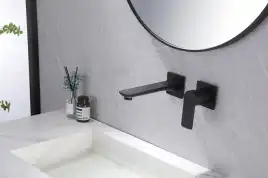 Смеситель для раковины Abber Weiss Insel AF8082W встраиваемый, с внутренней частью, Хром / Белый