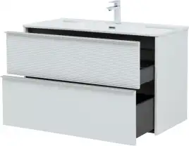 Тумба под раковину Aquanet Вита 100 белый матовый, подвесная, 330474