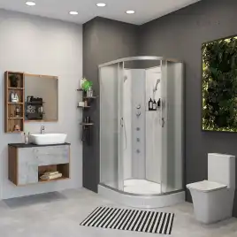 Душевая кабина Niagara Classic 120х80х200 NG-3312-14LBKG низкий поддон, с гидромассажем, 33121423LBKG