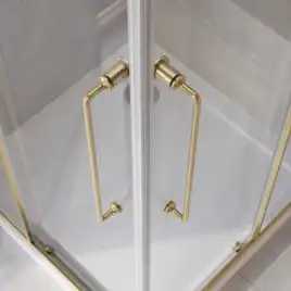 Душевой уголок CEZARES RELAX-304-A-2-90-C-BORO стекло Прозрачное, профиль Брашированное золото