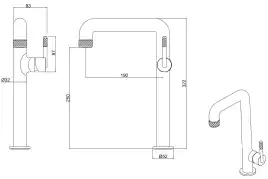 Смеситель для накладной раковины Allen Brau Reality 5.32002-00, однорычажный, высокий, Хром