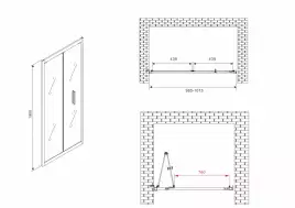 Душевая дверь Abber Sonnenstrand 100 см, AG07100B, профиль Черный, стекло Прозрачное