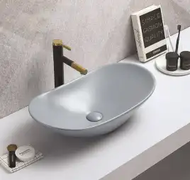 Раковина накладная CeramaLux 615х360х155 7811AMHL-4 , цвет Голубой
