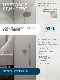 Смеситель для кухни AVS PureRiver 827-160-BS, Г-образный излив, брашированная сталь