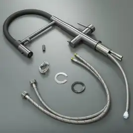 Смеситель для кухни с гибким изливом AVS PureRiver оружейная сталь, 811-170-GM