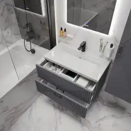 Тумба под раковину Grossman Луксор 60 подвесная, графит матовый (106056)