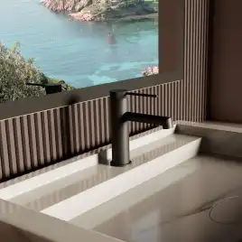 Смеситель для раковины Vincea Rim VBF-2RM1MB однорычажный, матовый черный