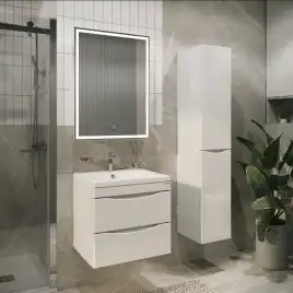 Тумба под раковину Grossman Виста 58 подвесная, белая глянцевая (105858)